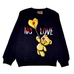 NEW RETRO LABEL men's 14s winterized no love crew neck sweatshirt in black